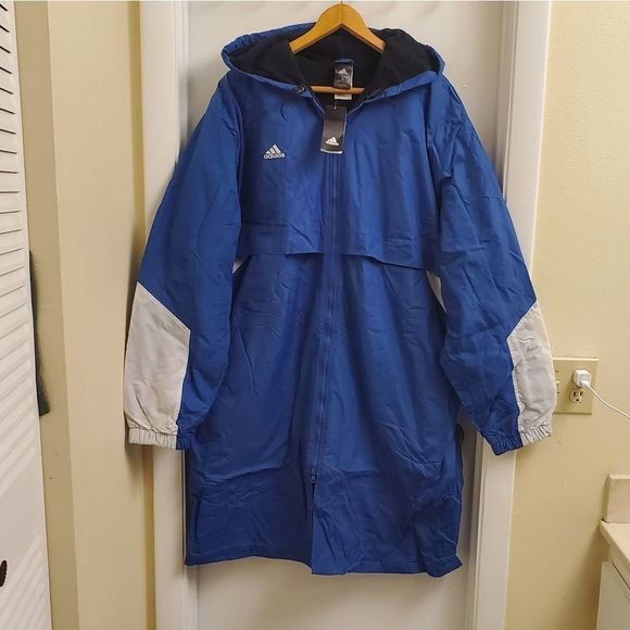 New with tags adidas parka windbreaker fleece lined jacket Size Xs - Picture 2 of 11